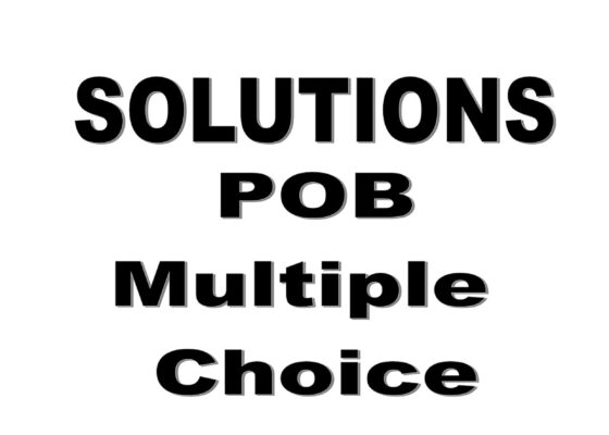 POB Multiple Choice Solutions