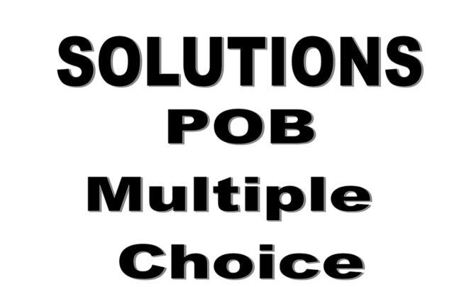 POB Multiple Choice Solutions