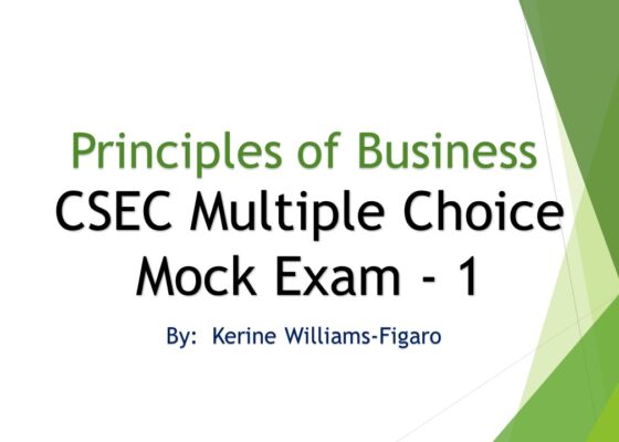 POB (CSEC) – Multiple Choice Mock Exam 1