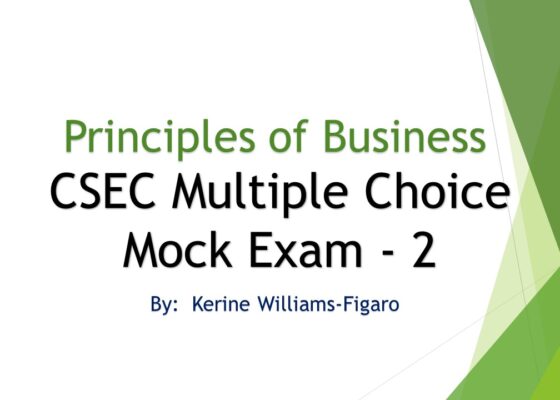 POB (CSEC) – Multiple Choice Mock Exam 2