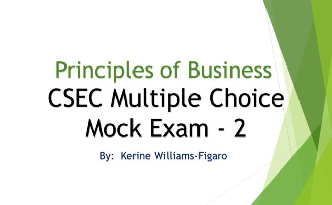 POB (CSEC) – Multiple Choice Mock Exam 2