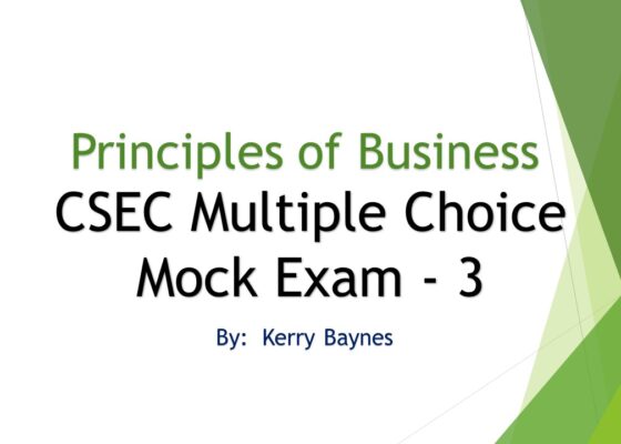 POB (CSEC) – Multiple Choice Mock Exam 3
